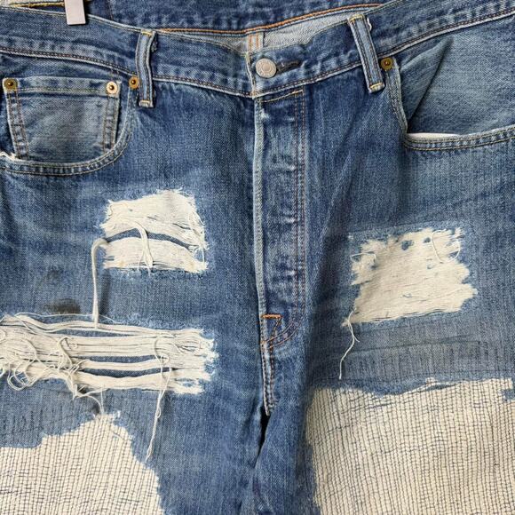 Custom wide leg baggy flared jeans size 36 x 34 - Picture 3 of 6